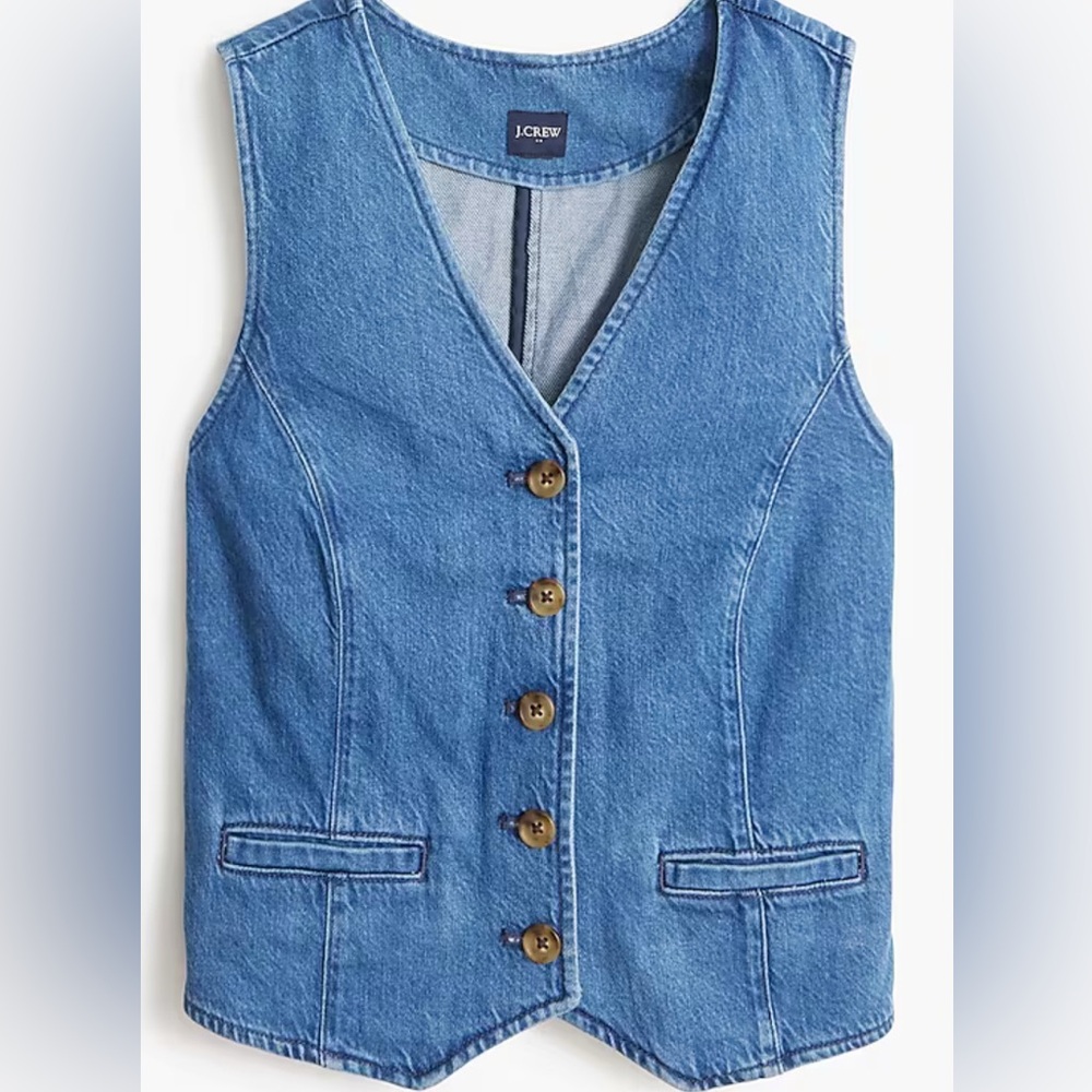 J. Crew Denim Button-Up Vest Top